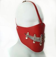 Маска Smile из натуральной кожи красная Erotoys Fetish line, Ero-223r