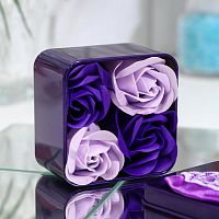 Мыльные розочки фиолетовые и белые (4 шт)