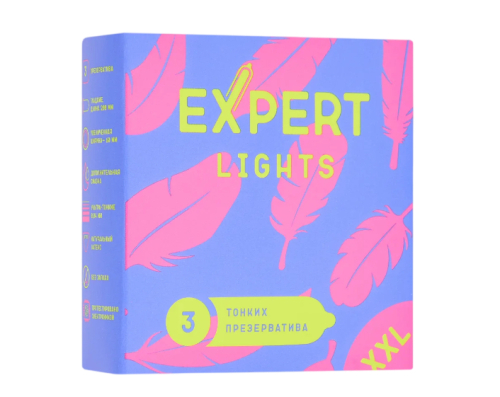 Презервативы ультратонкие увеличенного размера EXPERT Lights XXL (3 шт)