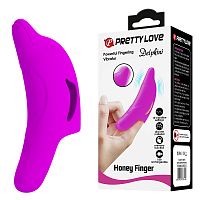 Пальчиковый вибратор-«дельфин» фиолетовый Delphini Honey Finger Pretty Love