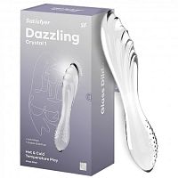 Двусторонний фаллоимитатор из стекла прозрачный Dazzling Crystal 1 Satisfyer