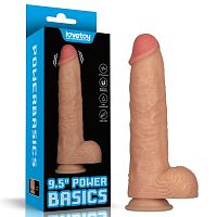 Перезаряжаемый вибратор реалистичный Power Basics 23.5 см