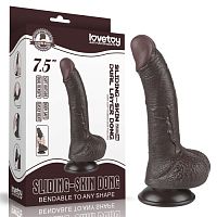 Реалистичный фаллоимитатор на присоске Sliding Skin Dual Layer Dong 19,5 см