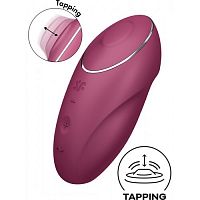 Вибростимулятор с функцией "жидкий воздух" красный Satisfyer Tap & Climax 1