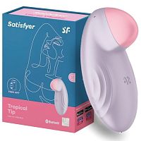 Перезаряжаемый смарт-стимулятор с вибрацией сиреневый Tropical Tip Satisfyer 