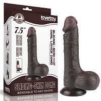 Реалистичный фаллоимитатор на присоске Sliding Skin Dual Layer Dong 19,5 см