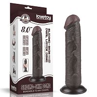 Реалистичный фаллоимитатор с "подвижной кожей" LoveToy Sliding Skin Dual Layer Dong коричневый