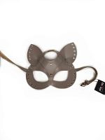 Маска Cat из натуральной кожи с люверсами бежевая Erotoys Fetish line, Ero-93br