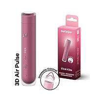Вакуумно-волновой бесконтактный стимулятор клитора розовый First Kiss Satisfyer 