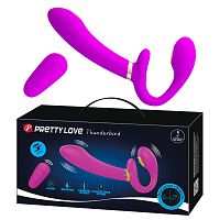 Безремневой страпон с вибрацией и пультом Pretty Love Thunderbird