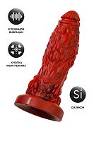 Перезаряжаемый вибратор на присоске красный Black&Red Monster Docus
