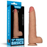 Перезаряжаемый вибратор реалистичный Power Basics 28 см