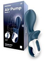 Расширяющийся анальный вибратор синий Air Pump Booty 2 Satisfyer 