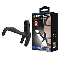 Вибронасадка на пенис с клиторальным стимулятором Pretty Love Vibrating Penis Sling