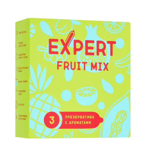 Презервативы фруктовые ароматизированные EXPERT Fruit Mix (3 шт)