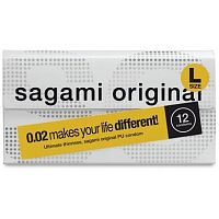 Полиуретановые презервативы увеличенного размера Sagami Original 0,02 L-size (12 шт)