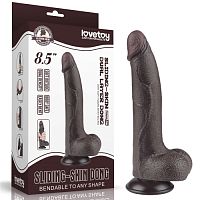 Реалистичный фаллоимитатор на присоске Sliding Skin Dual Layer Dong 22 см