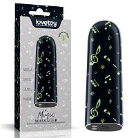 Светящийся в темноте перезаряжаемый мини вибратор LoveToy Music Massager
