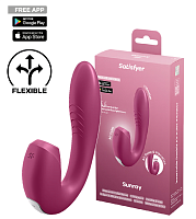 Смарт-вибратор с вакуумно-волновым стимулятором клитора розовый Sunray Satisfyer 