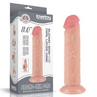 Реалистичный фаллоимитатор на присоске Sliding Skin Dual Layer Dong 20 см