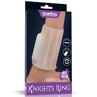 Рельефная вибронасадка на пенис Vibrating Ridge Knights Ring