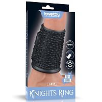 Рельефная вибронасадка на пенис Vibrating Drip Knights Ring