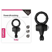 Черное виброкольцо Power Thriller Clit Cockring