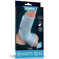 Вибронасадка на пенис и мошонку Vibrating Silk Knights Ring
