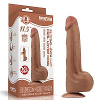 Реалистичный фаллоимитатор на присоске Sliding Skin Dual Layer Dong 29 см