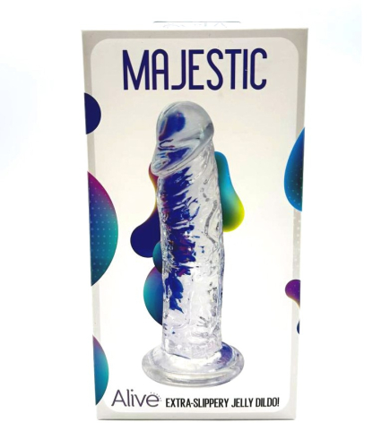 Прозрачный фаллоимитатор на присоске Majestic Jelly Dildo 14,7 см