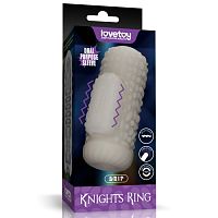 Рельефная вибронасадка на пенис Knights Ring Vibrating Dual Purpose Sleeve-Drip