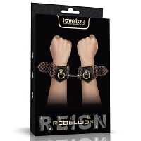 Наручники кожаные с надписями "Love" Rebellion Reign