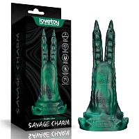 Вибратор в форме лапы с двумя когтями - Double-Claw Vibrating Silicone Dildo Savage Charm 10 режимов вибрации