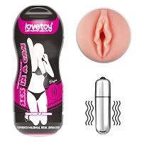 Мастурбатор в колбе вагина Sex In A Can Vagina Lotus Tunnel  с вибрацией