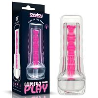 Прозрачный мастурбатор светящийся в темноте Lumino Play Pink Glow