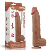 Реалистичный фаллоимитатор на присоске Sliding Skin Dual Layer Dong 36 см