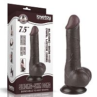 Реалистичный фаллоимитатор на присоске Sliding Skin Dual Layer Dong 19,5 см