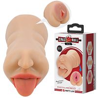 Двухсторонний мастурбатор вагина и ротик Crazy bull Sarah