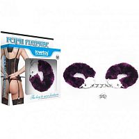 Фиолетовые металлические наручники с мехом Fetish Pleasure