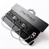 Чокер с шипами и цепочкой Crazy Handmade