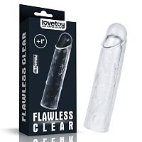 Прозрачная насадка на пенис Flawless Clear Penis Sleeve + 2,5 см