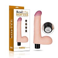 Реалистичный вибратор с мошонкой REAL SOFTEE 20 см