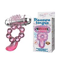 Эрекционное кольцо с вибрацией Baile Pleasure Tongue
